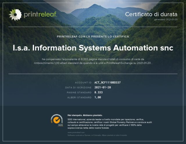 certificazione Print Releaf